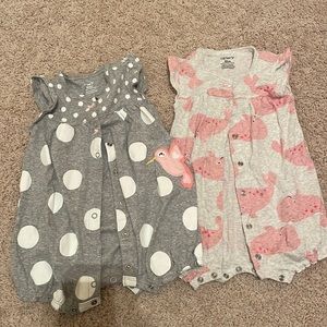 Set of 2 12 month Carter’s rompers